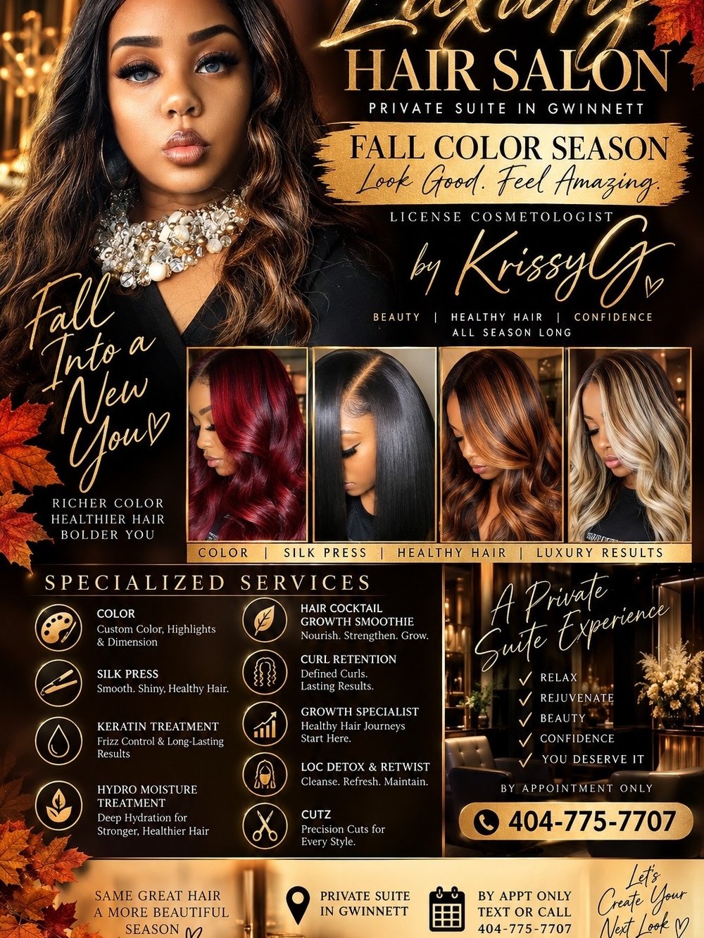 Luxury Hair Salon Fall Color - Black & Brown Ombre Hair Services